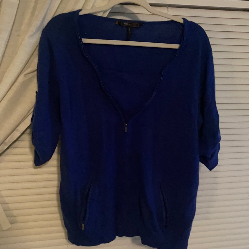 100% cashmere quarter sleeve sweater